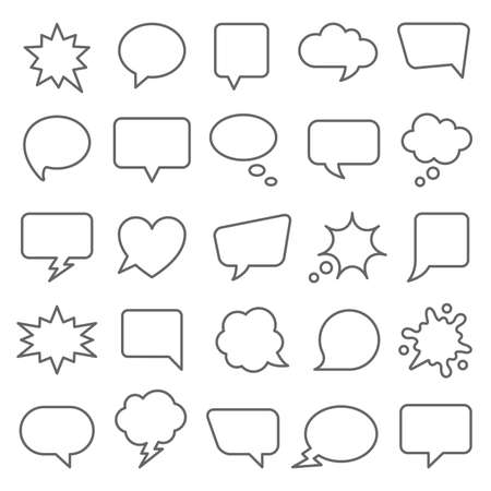 Set of comic speech bubbles. Cartoon vector illustrationのイラスト素材