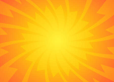 yellow orange sun pop art retro rays backgroundのイラスト素材