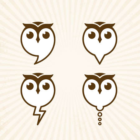 Four Owl icon vector Illustrationsのイラスト素材
