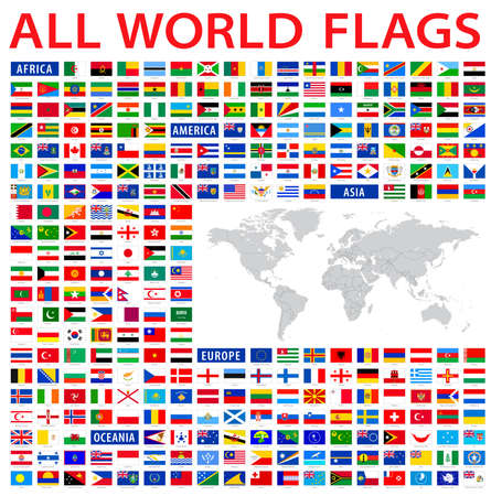 all country flags of the worldのイラスト素材