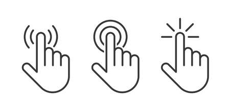 Hand click icons set. Vector illustrationのイラスト素材