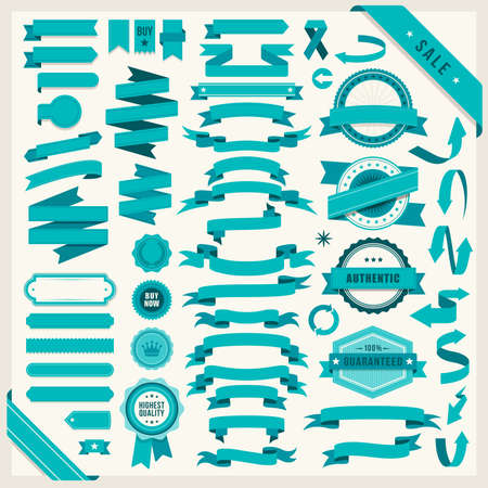 vector set of 58 ribbonsのイラスト素材