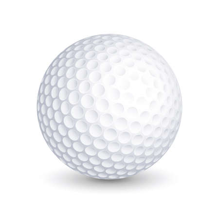 Vector golf ball on white backgroundのイラスト素材