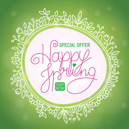 Spring sale background with beautiful colorful flower.のイラスト素材