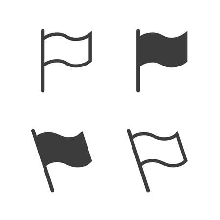 Flag icon vector set isolated on white backgroundのイラスト素材