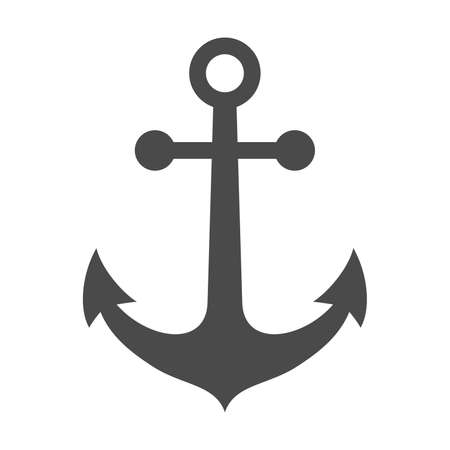 Ship anchor or boat anchor flat icon for all kind of designs like apps and websitesのイラスト素材