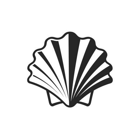 Shell vector icon. Simple flat symbol on white backgroundのイラスト素材