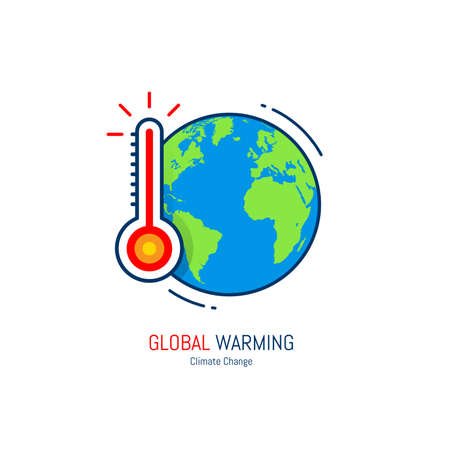 Global warming icon isolated on white backgroundのイラスト素材