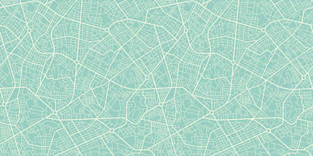 Seamless Texture City Map in Retro Style. Outline Mapのイラスト素材