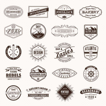 Vintage Retro  Labels vector. Typographyのイラスト素材
