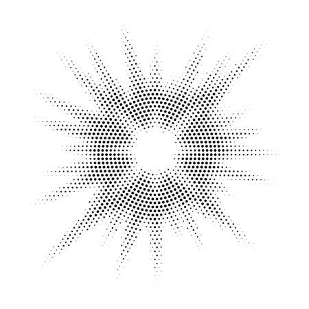 Vintage hand drawn sunburst half tone vector illustrationのイラスト素材