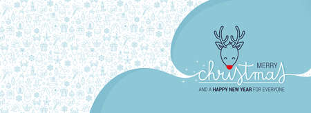 Merry Christmas and Happy New Year background for Greeting cards banner.Merry Christmas vector text Calligraphic Lettering Vector illustrationのイラスト素材