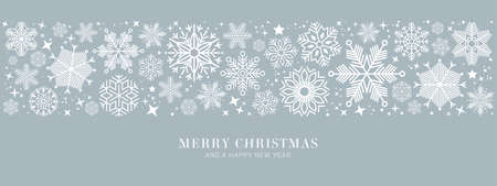 blue christmas card with white snowflakes vector illustration EPS10のイラスト素材