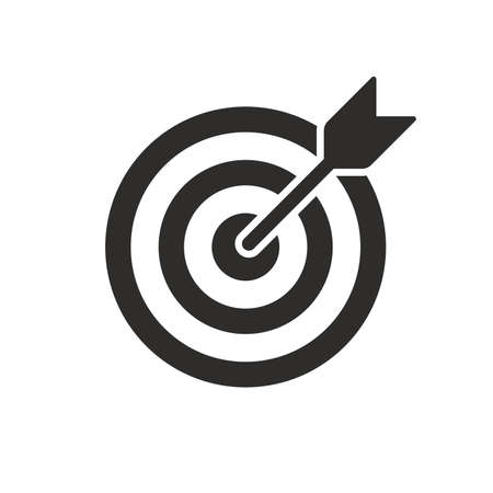 Target (bullseye) with arrow line art icon for apps and websitesのイラスト素材