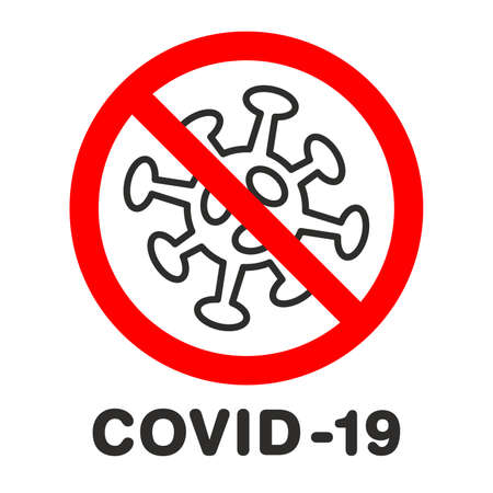 Stop coronavirus red sign. No covid-19 signのイラスト素材
