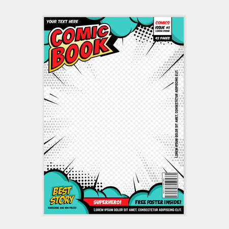 comic book page cover design conceptのイラスト素材