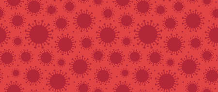 Coronavirus - banner concept with seamless pattern. New disease COVID-19. Dangerous pandemic. Vector illustrationのイラスト素材
