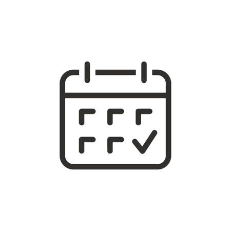 Calendar icon. Vector icon calendar with check mark. Calendar illustration for graphic and website. Calendar icon in flat style. Vector illustrationのイラスト素材