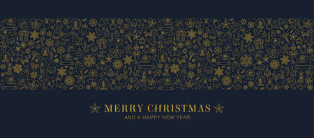 christmas ornament elements hanging blue backgroundのイラスト素材