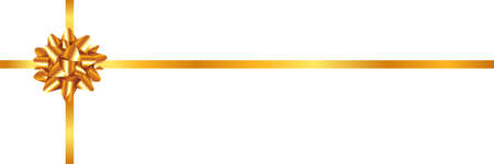 golden colored ribbon bowのイラスト素材