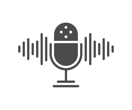 Podcast. Icon on a white background, icon, stamp, logo. Stock vector illustrationのイラスト素材