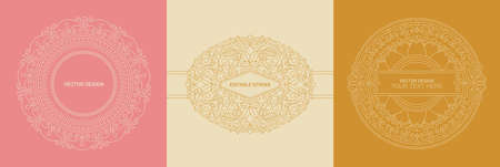 Vector design templates in simple modern style with copy space for text, flowers and leaves - wedding invitation backgrounds and frames, social media stories wallpapersのイラスト素材