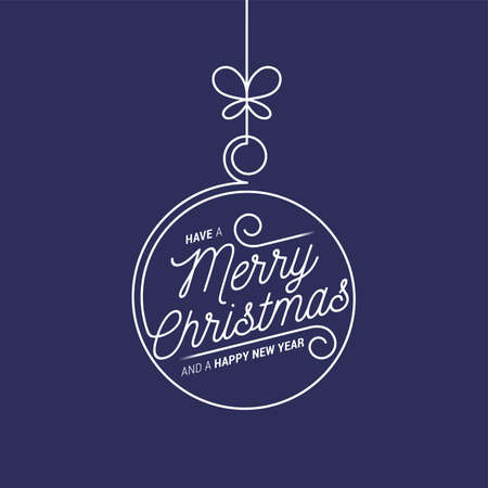 merry christmas blue ball lights decoration vector illustrationのイラスト素材