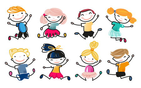 happy kidsのイラスト素材