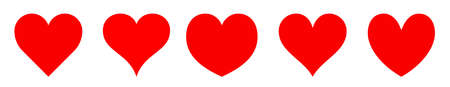 Red heart icons set vectorのイラスト素材