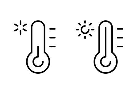 Temperature Symbol Set .Three vector thermometer showing the temperature. Thermometer iconのイラスト素材