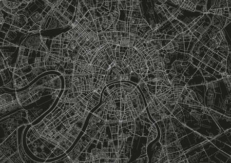 vector map of the city of Moscow, Russiaのイラスト素材