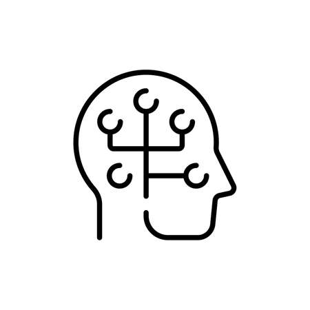 Ai icon from machine learning collection. Simple line Ai icon for templates, web design and infographicsのイラスト素材
