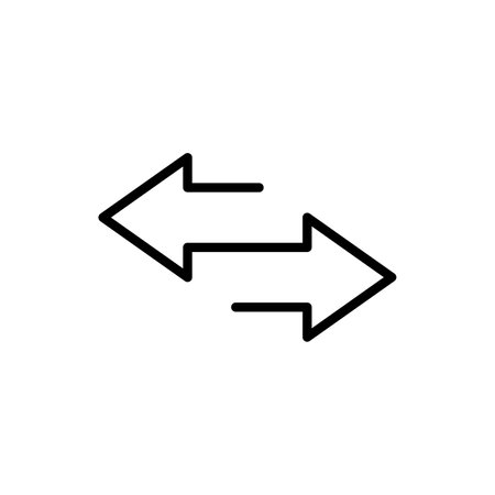 Two arrows. Transfer sign. Line design. Vector illustrationのイラスト素材