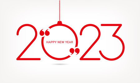 minimal style happy new year 2023 holiday bannerのイラスト素材