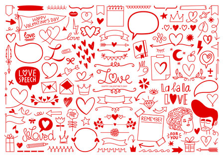 Heart and love, big vector setのイラスト素材