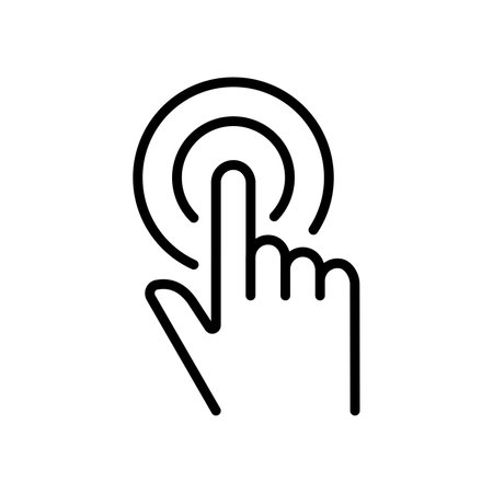 Touch outline vector illustration icon isolated on white backgroundのイラスト素材