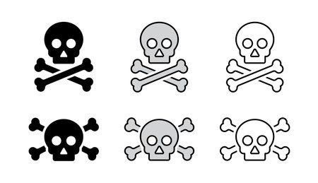 Skull And Crossbones, Poison Icon, International Pirate Symbolのイラスト素材