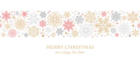 christmas card with snowflake border vector illustrationのイラスト素材