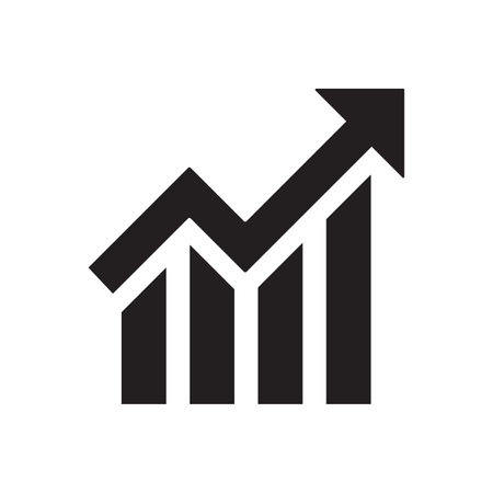 Profit growing icon. Isolated vector icon. Progress bar. Growing graph icon graph sign. Chart increase profit. Growth success arrow iconのイラスト素材