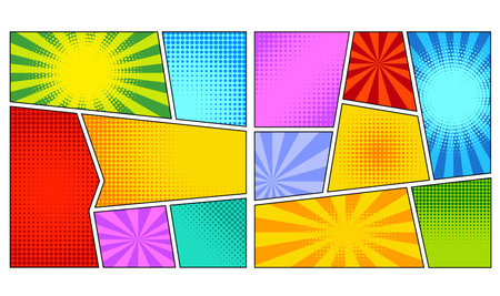 Comic book horizontal bright backgroundのイラスト素材