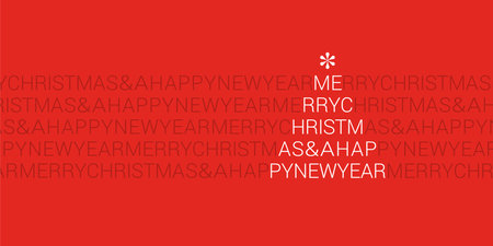 Modern christmas card with English christmas greetingsのイラスト素材