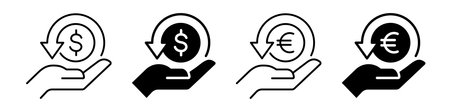 Refund or cashback icon setのイラスト素材