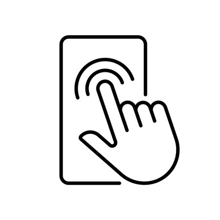 touchscreen line iconのイラスト素材