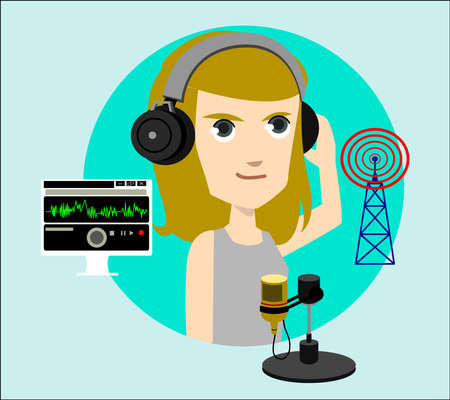 expert in wireless communication and locution characterのイラスト素材