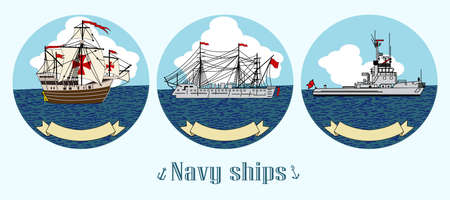 navy shipsのイラスト素材