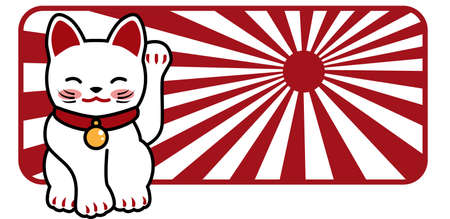 lucky cat maneki nekoのイラスト素材