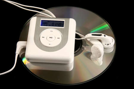 MP3 player and CDの写真素材