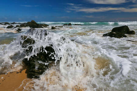 Beautiful pristine beach and sea at the coast in South Africa