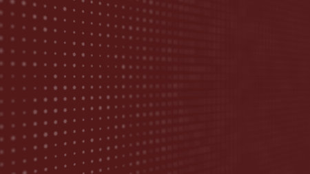 Seamless dynamic background of white snowflakes that change their size in chaotic manner on red...