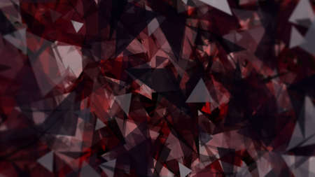 Dynamic pattern closeup background of red white black polygons which look like mirrors sparkle like...